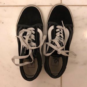 Vans black tie up shoes